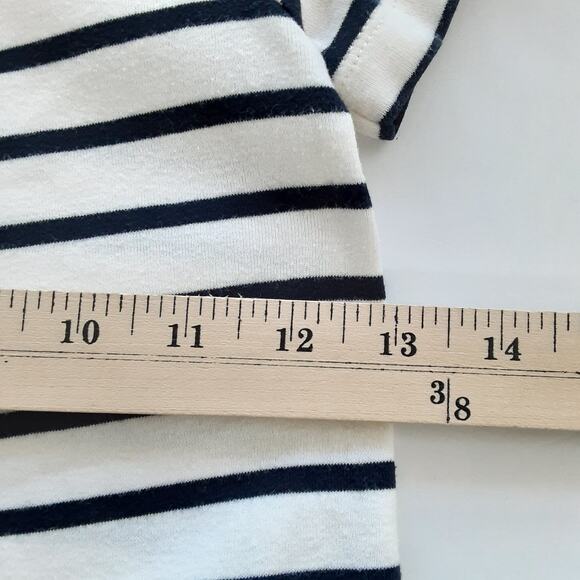 Petit Bateau Girls 5 Short Sleeve Shirt Dress Nautical Stripe Navy Blue Summer - Picture 10 of 11